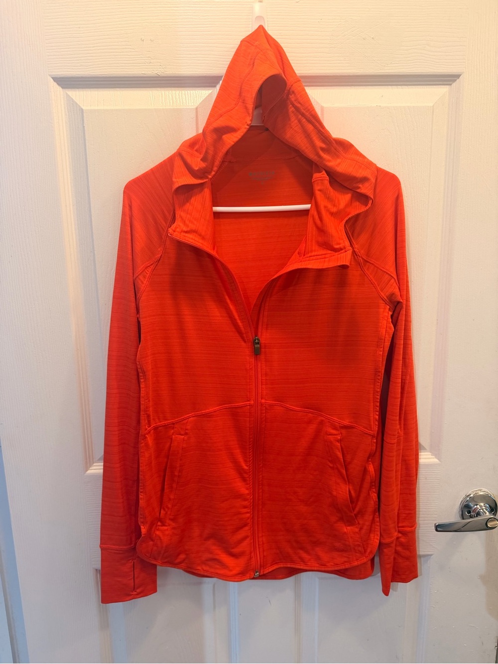 Ashleta Women’s Orange Hooded Zip Jacket - Lightweight Active Layer